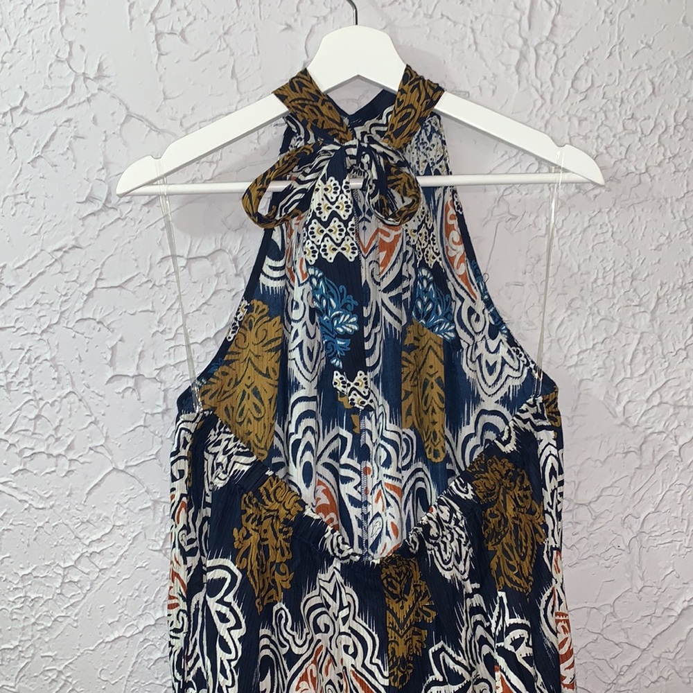 Ashley Stewart NEW Halter Jumpsuit 18/20 Peacock Wide Leg Palazzo Romantic Party - Picture 7 of 15